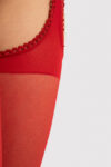 Fiore Amour Suspender Tights Red