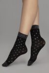 Fiore Gia Socks Lurex Black Silver Dots