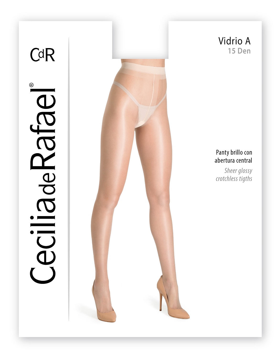 Cecilia De Rafael Vidrio A Crotchless Glossy Tights