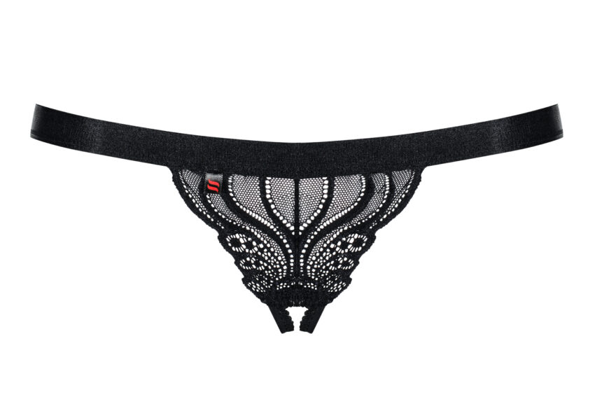 Obsessive 828 Crotchless Thong Black Close Up