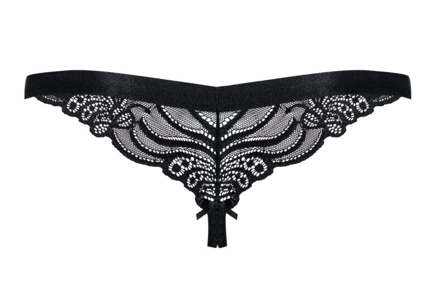 Obsessive 828 Crotchless Thong Black Close Up Back