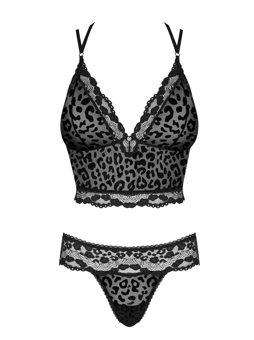 Obsessive Giully Top & Thong Black Close Up