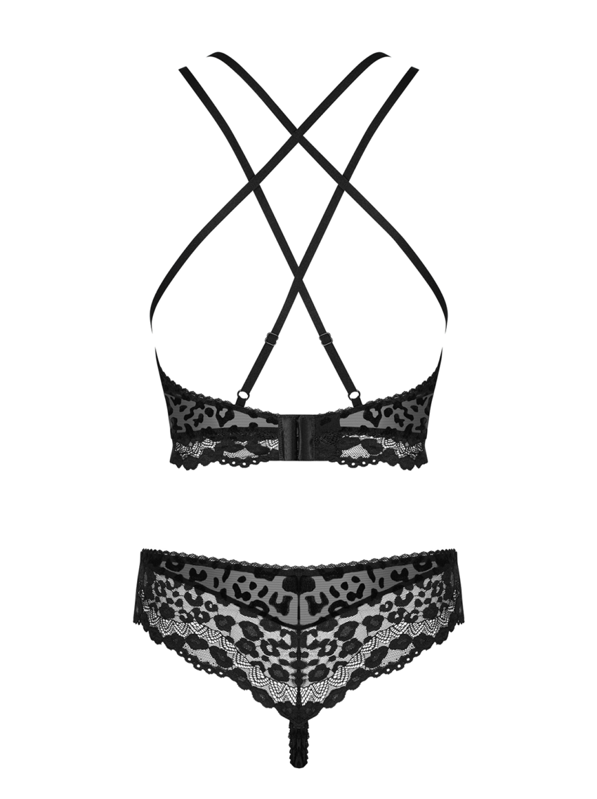 Obsessive Giully Top & Thong Black Close Up Back