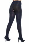 Miss Naughty Metallic Crotchless Tights 40 Deniers Black Back