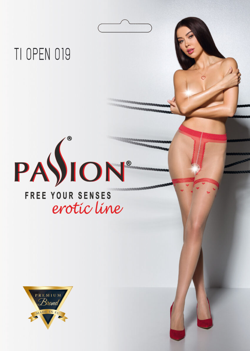 Passion TIOPEN 019 Beige Red Open Tights