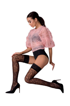 Passion ST115 Fashion Hold Ups Black