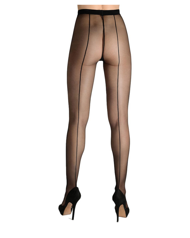 Cecilia De Rafael Hyde Park Seamed Pantyhose Black