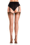 Gio Fully Fashioned Cuban Heel Stockings Chocolate