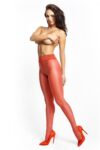 Misso P105 Pantyhose Open Crotch Shiny Red